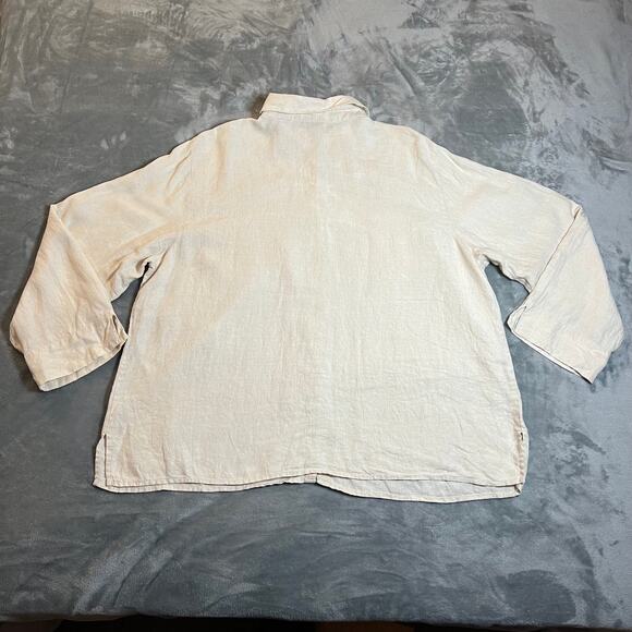 Charter Club Women's Linen Button Up Shirt Size 22W **TINY FLAW** Lightweight - Picture 2 of 10